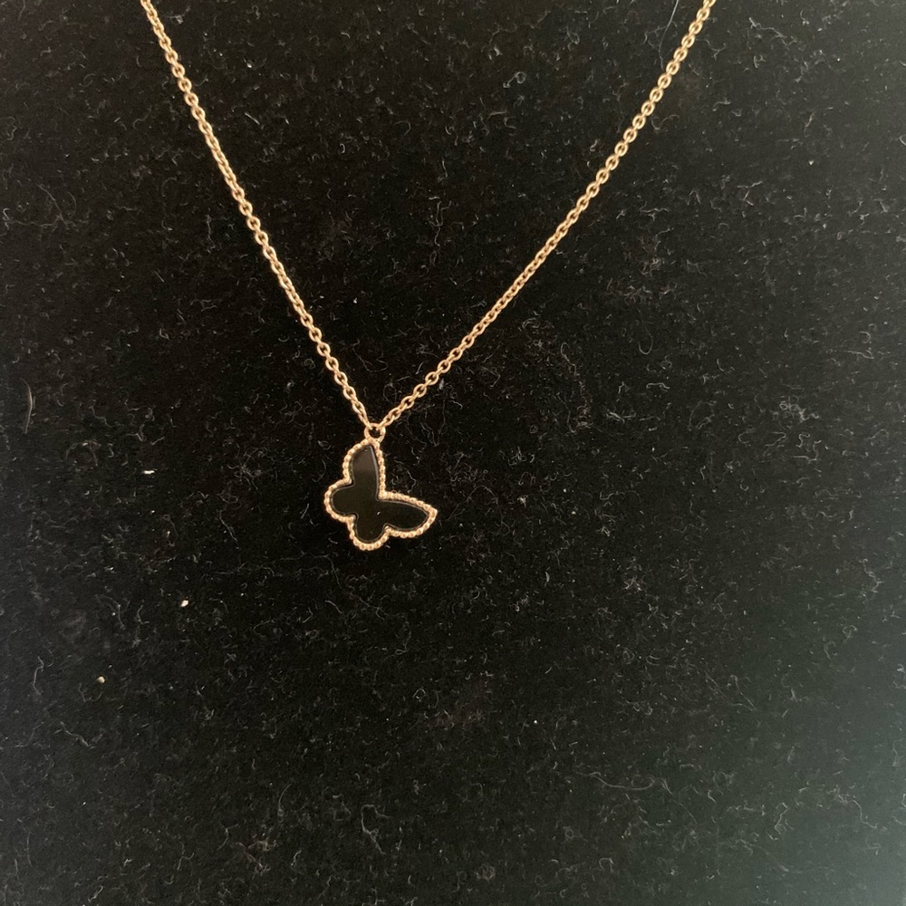 14K Yellow Gold Butterfly Necklace